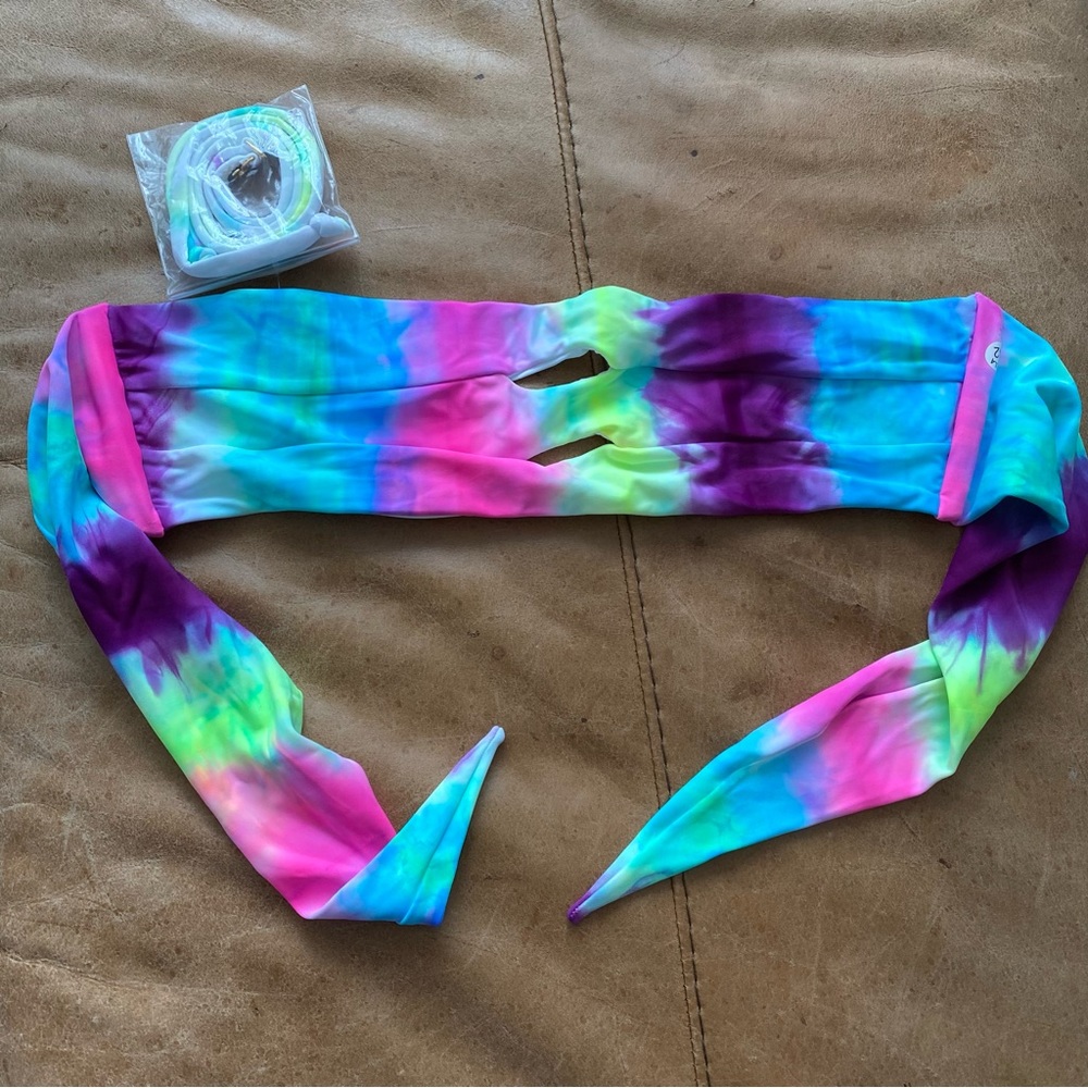PilyQ tie dye bandeau bikini top